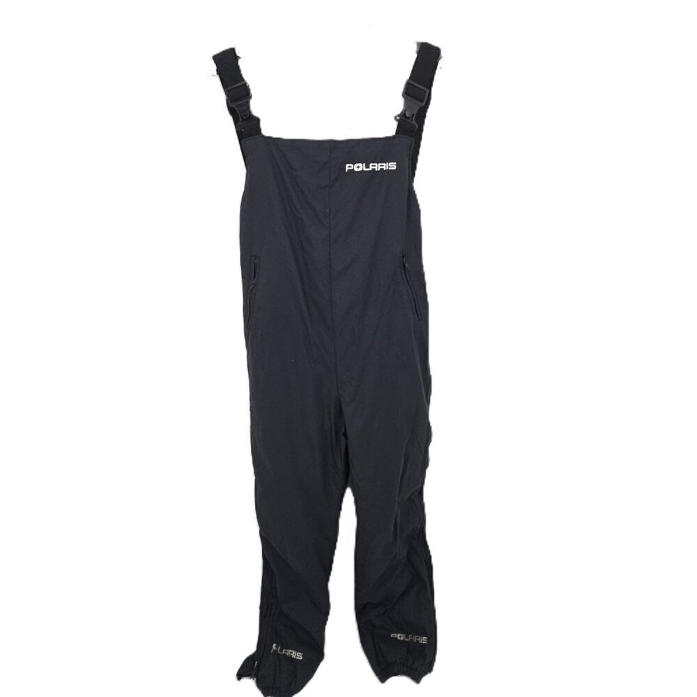 Vintage Polaris Snow Bib Overalls Women Medium Snowmobile Pants Black Straps USA